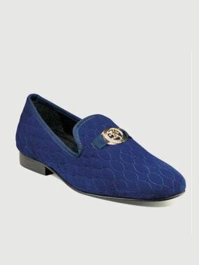 NEW STACY ADAMS Valet Velvet Velour Bit Slip-on Leather Sole Loafer Dress Shoes